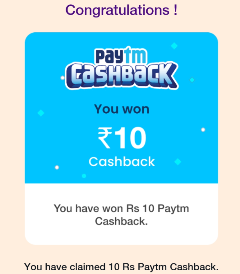 Get Rs.10 Paytm Cash